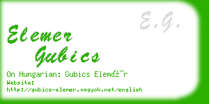 elemer gubics business card